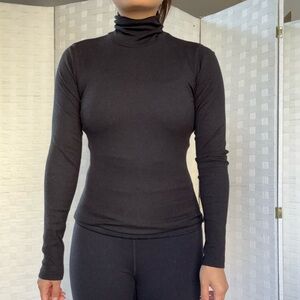 Everlane Black Microrib Turtkeneck